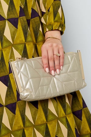 Genähte Clutch mit goldenen Beschlägen – Kupfer h5 Bild4
